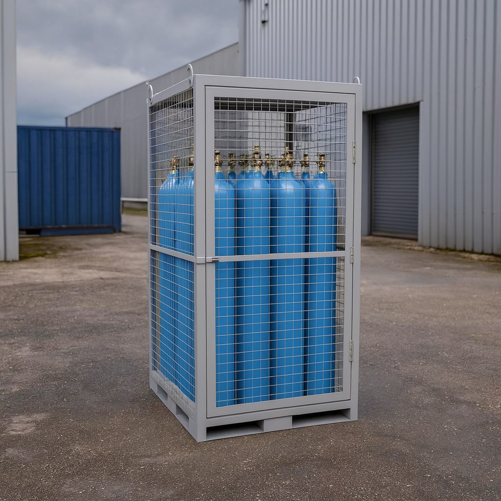 Клеть для 16-ти кислородных газовых баллонов КДР-16 (2160х1050х1100)