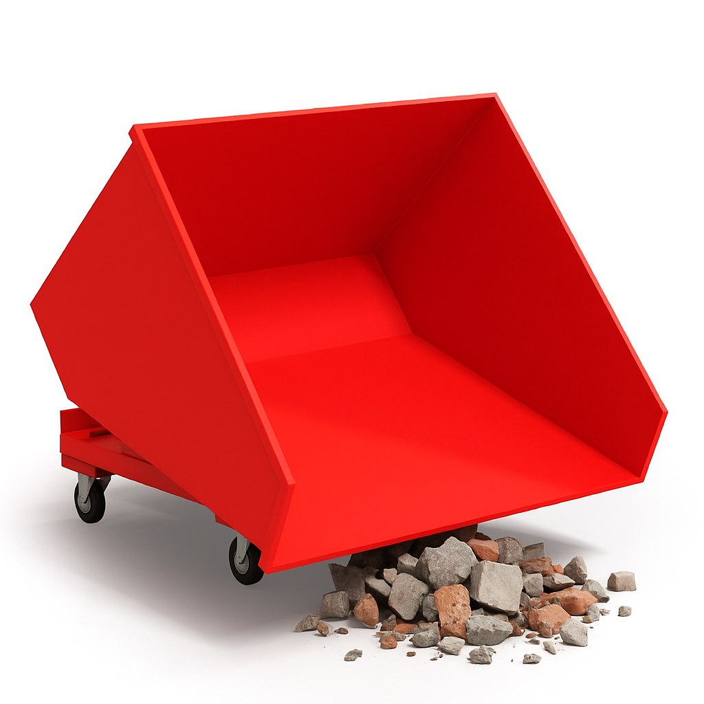 Контейнер металлический КОА-09 на колесах 1330х1445х1540, 1100 л.