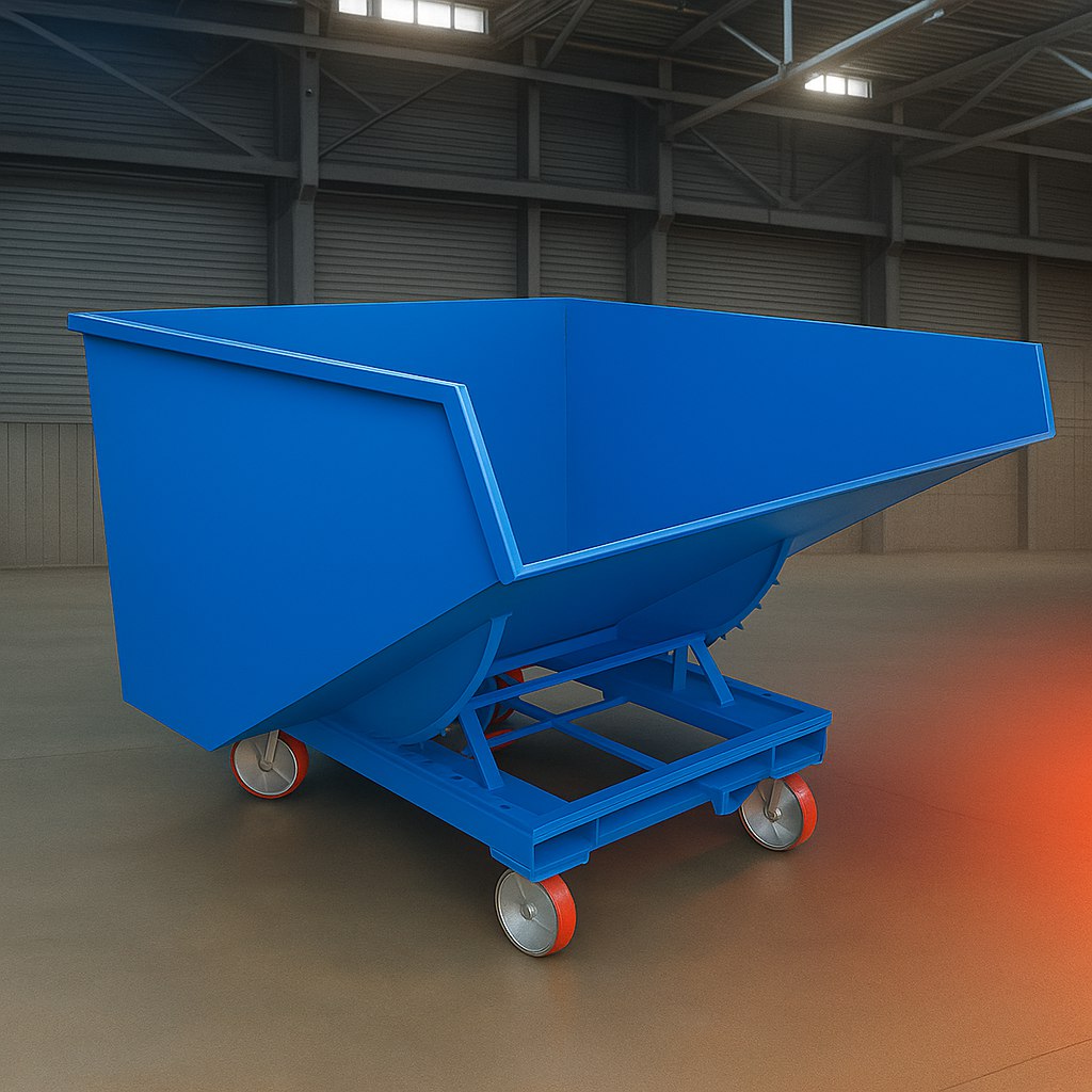 Контейнер металлический КОА-09 на колесах 1330х1445х1540, 1100 л.