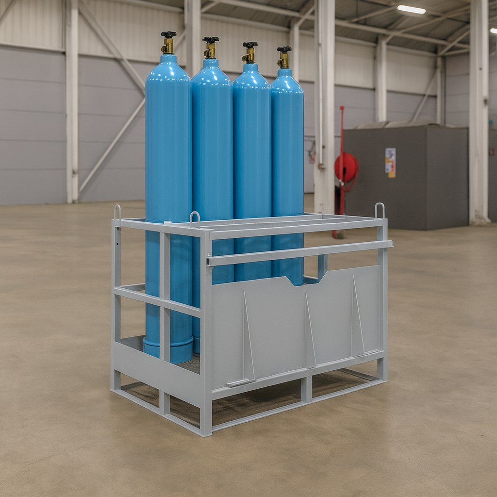 Контейнер (паллета) для 12-ти кислородных газовых баллонов КГБ-01 (1040х1135х920)