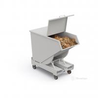 Контейнер металлический КОА-01 с крышкой и колесами 1330x1445x740, 600 л.