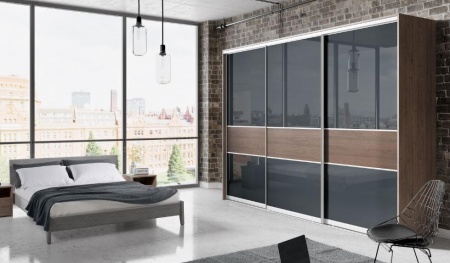 Двери-купе в профиле Комбо с тонировкой и ЛДСП Премиум