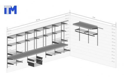 Гардеробная система №13 в гараж