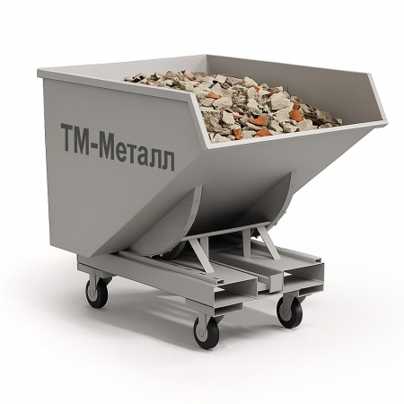 Контейнер металлический КОА-08 на колесах 1330x1445x1140, 920 л.