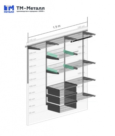 Гардеробная система № В116