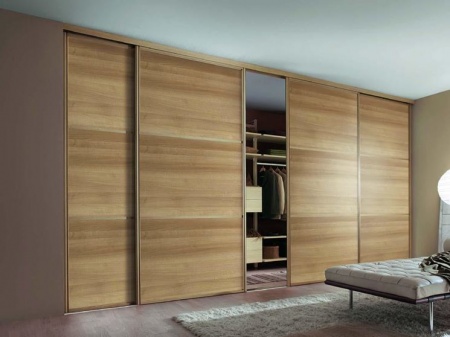 Двери-купе в профиле Дуб молочный со вставками Дуб сонома