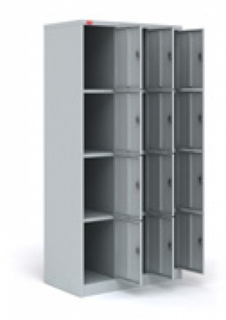 Трехсекционный металлический шкаф для сумок ШРМ - 312