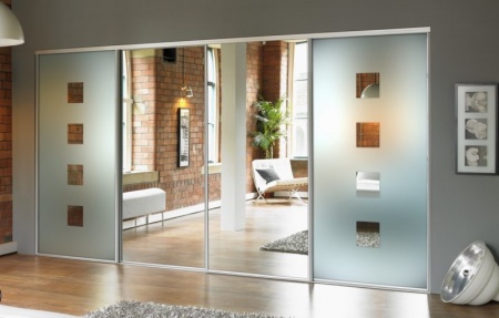 Двери-купе в профиле Slim Трапеция Серебро анод