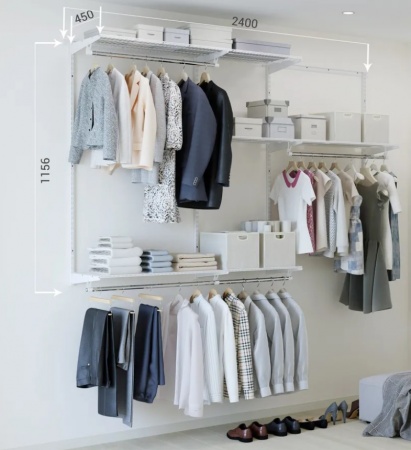 Гардеробная система 240х45х116 см