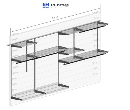 Гардеробная система №3В