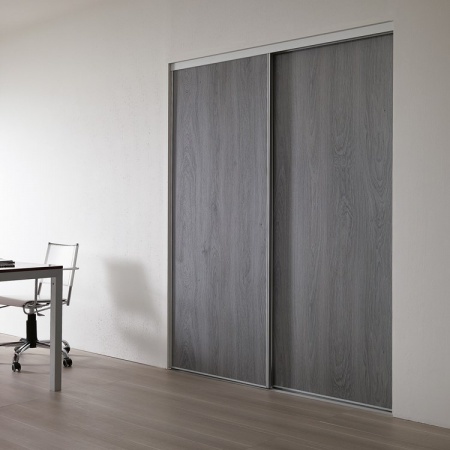 Двери-купе со вставками ЛДСП/МДФ Премиум в профиле Slim