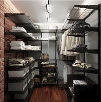 Черная гардеробная ситема