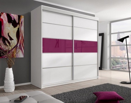 Двери-купе в профиле Slim Белый глянец в отдельно стоящий шкаф